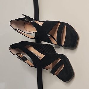 NWOT Charles David Leather Platform Espadrille 7.5